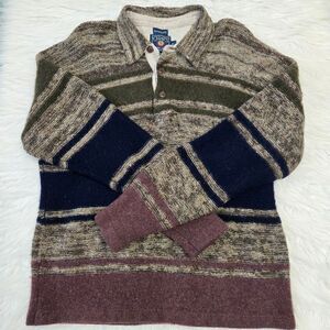 RALPH LAUREN CHAPS Vintage 90s Henley Lambswool | Wool Knit Sweater XL
